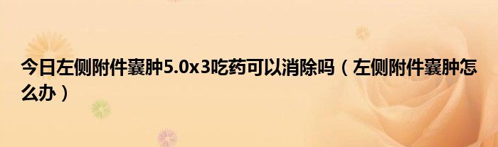 今日左侧附件囊肿5.0x3吃药可以消除吗(左侧附件囊肿怎么办)