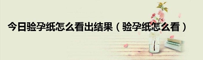 今日验孕纸怎么看出结果(验孕纸怎么看)