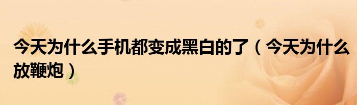 今天为什么手机都变成黑白的了(今天为什么放鞭炮)