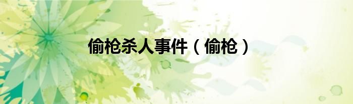 偷枪杀人事件（偷枪）