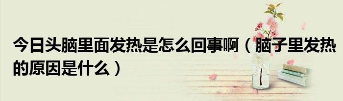 今日头脑里面发热是怎么回事啊(脑子里发热的原因是什么)