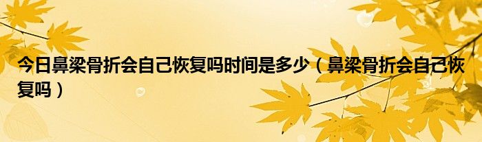 今日鼻梁骨折会自己恢复吗时间是多少(鼻梁骨折会自己恢复吗)