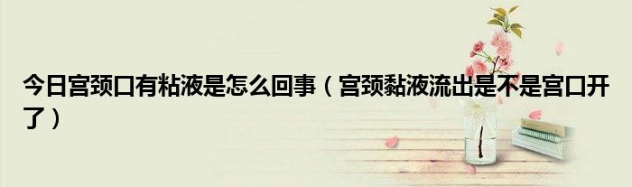 今日宫颈口有粘液是怎么回事(宫颈黏液流出是不是宫口开了)