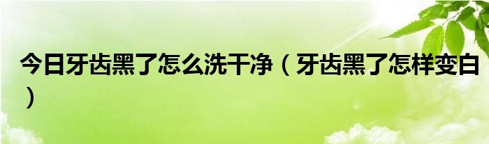 今日牙齿黑了怎么洗干净(牙齿黑了怎样变白)