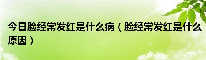 今日脸经常发红是什么病(脸经常发红是什么原因)