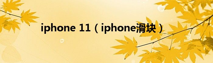 iphone 11(iphone滑块)