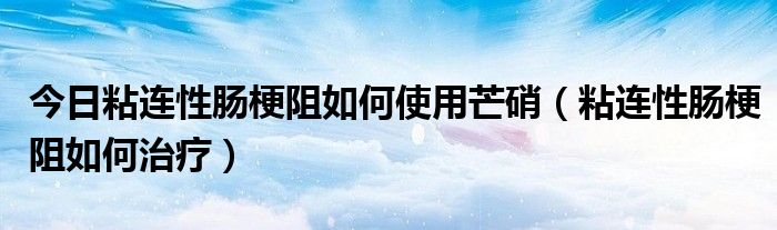 今日粘连性肠梗阻如何使用芒硝(粘连性肠梗阻如何治疗)