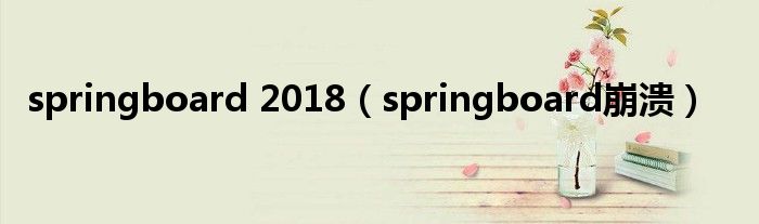 springboard 2018(springboard崩溃)