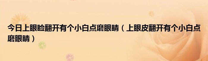 今日上眼睑翻开有个小白点磨眼睛(上眼皮翻开有个小白点磨眼睛)