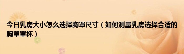 今日乳房大小怎么选择胸罩尺寸(如何测量乳房选择合适的胸罩罩杯)