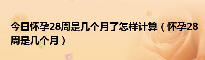 今日怀孕28周是几个月了怎样计算(怀孕28周是几个月)