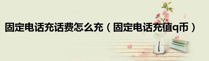 固定电话充话费怎么充(固定电话充值q币)