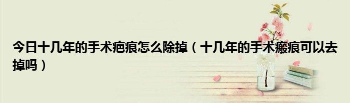 今日十几年的手术疤痕怎么除掉(十几年的手术瘢痕可以去掉吗)