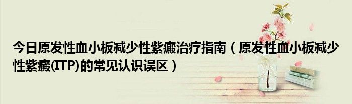 今日原发性血小板减少性紫癜治疗指南(原发性血小板减少性紫癜(ITP)的常见认识误区)