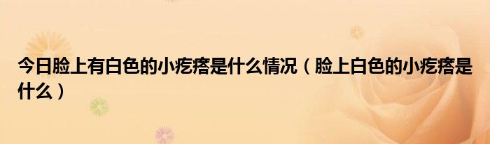今日脸上有白色的小疙瘩是什么情况(脸上白色的小疙瘩是什么)