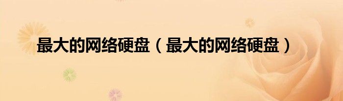 最大的网络硬盘(最大的网络硬盘)