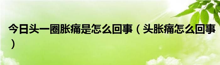 今日头一圈胀痛是怎么回事(头胀痛怎么回事)