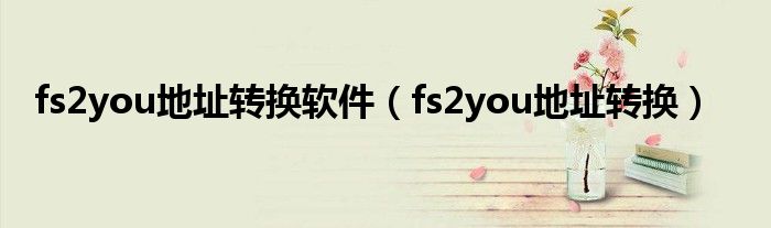 fs2you地址转换软件(fs2you地址转换)