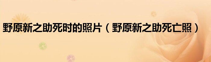 野原新之助死时的照片(野原新之助死亡照)