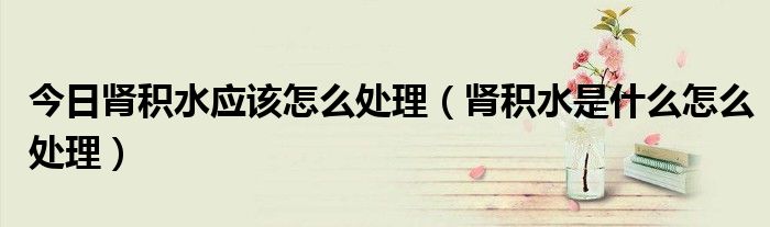 今日肾积水应该怎么处理(肾积水是什么怎么处理)
