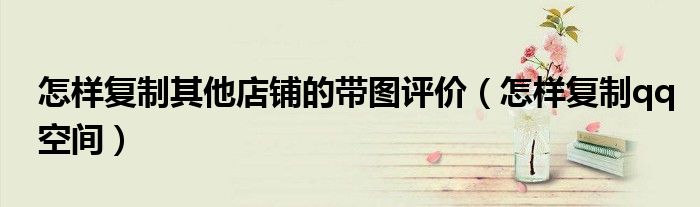 怎样复制其他店铺的带图评价(怎样复制qq空间)