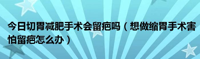 今日切胃减肥手术会留疤吗(想做缩胃手术害怕留疤怎么办)