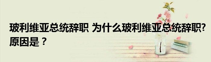 玻利维亚总统辞职 为什么玻利维亚总统辞职?原因是？