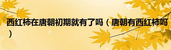 西红柿在唐朝初期就有了吗(唐朝有西红柿吗)