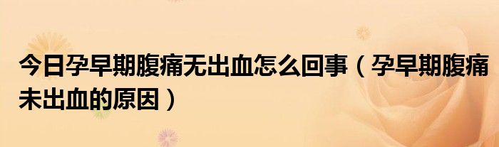 今日孕早期腹痛无出血怎么回事(孕早期腹痛未出血的原因)