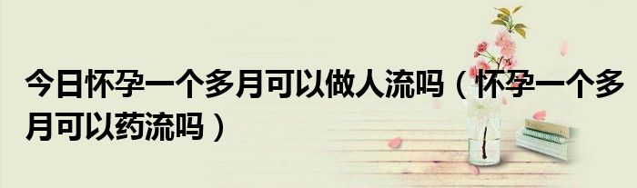今日怀孕一个多月可以做人流吗(怀孕一个多月可以药流吗)