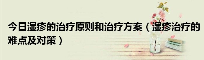 今日湿疹的治疗原则和治疗方案(湿疹治疗的难点及对策)