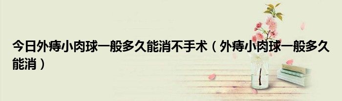 今日外痔小肉球一般多久能消不手术(外痔小肉球一般多久能消)