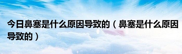 今日鼻塞是什么原因导致的(鼻塞是什么原因导致的)
