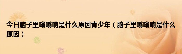 今日脑子里嗡嗡响是什么原因青少年(脑子里嗡嗡响是什么原因)