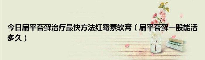 今日扁平苔藓治疗最快方法红霉素软膏(扁平苔藓一般能活多久)