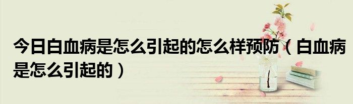 今日白血病是怎么引起的怎么样预防(白血病是怎么引起的)