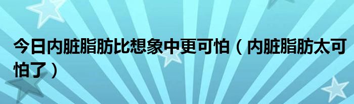 今日内脏脂肪比想象中更可怕(内脏脂肪太可怕了)