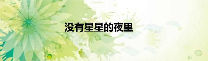 没有星星的夜里