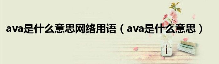 ava是什么意思网络用语（ava是什么意思）