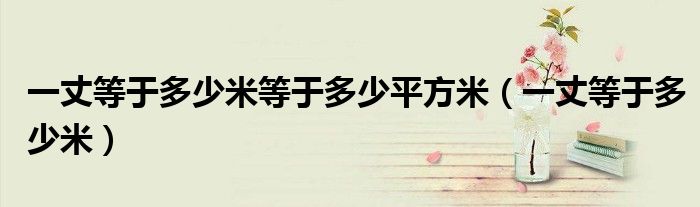 一丈等于多少米等于多少平方米(一丈等于多少米)