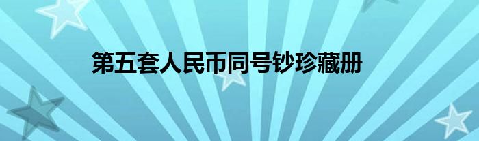 第五套人民币同号钞珍藏册