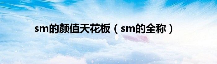 sm的颜值天花板(sm的全称)