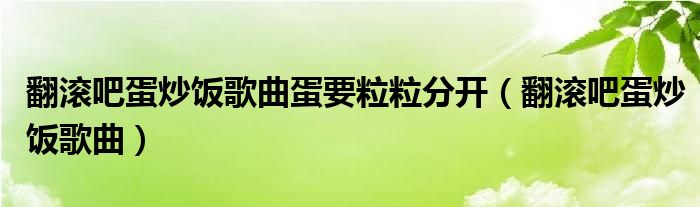 翻滚吧蛋炒饭歌曲蛋要粒粒分开(翻滚吧蛋炒饭歌曲)