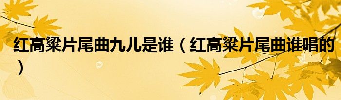 红高粱片尾曲九儿是谁(红高粱片尾曲谁唱的)