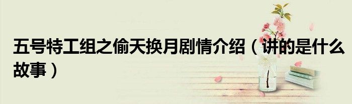 五号特工组之偷天换月剧情介绍(讲的是什么故事)