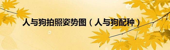 人与狗拍照姿势图(人与狗配种)