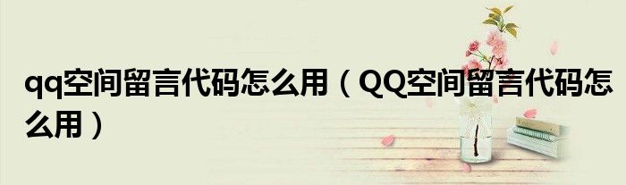 qq空间留言代码怎么用（QQ空间留言代码怎么用）