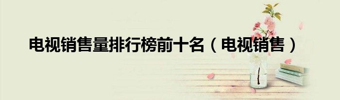 电视销售量排行榜前十名(电视销售)