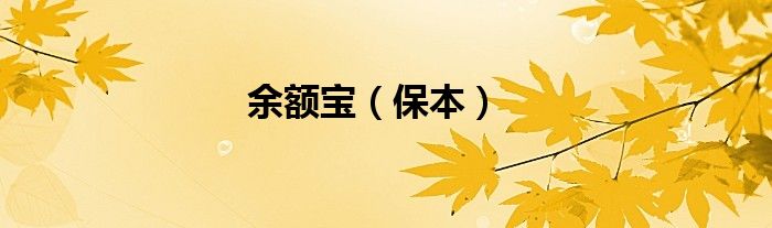 余额宝（保本）