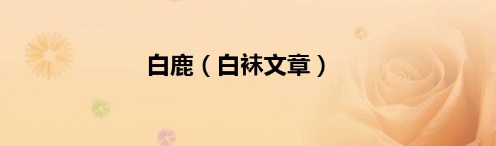 白鹿（白袜文章）